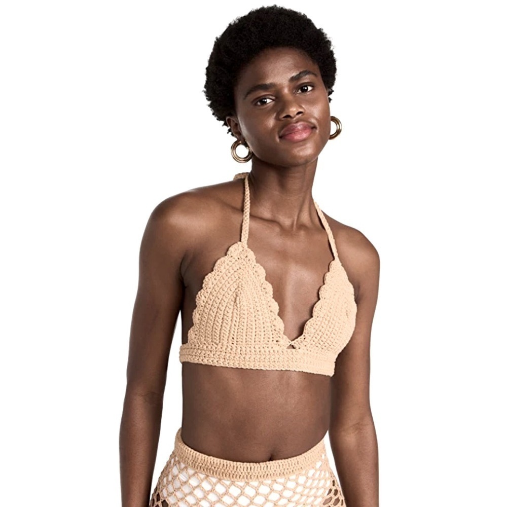 NWT ELEXIAY crochet tie back top size XS